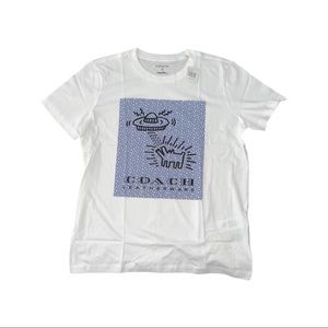 NWT COACH dog print tee size L